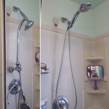 Before and After Shower Head Installation in East Lynne, MO